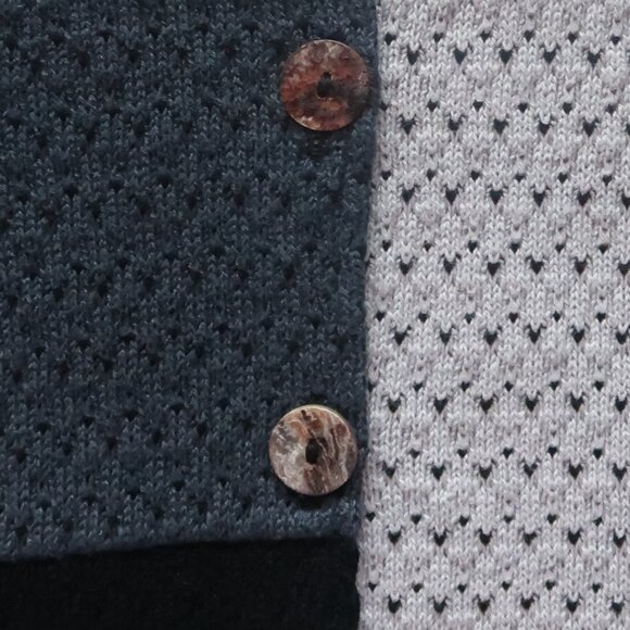 Margaret Winters Knit Patchwork Scoop Neck Cardigan Sweater Artsy Oversized XS - Picture 8 of 11